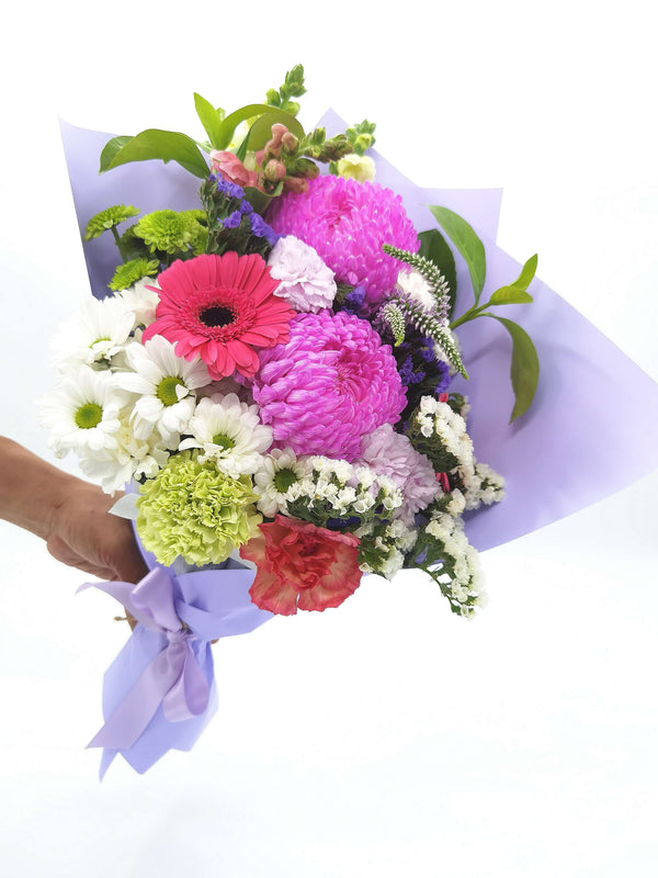 White & Purple Big Bunch - Bloom Junction Florist
