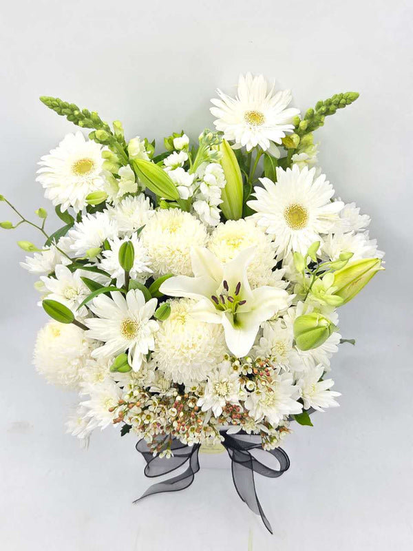 White Flowers Sympathy Box