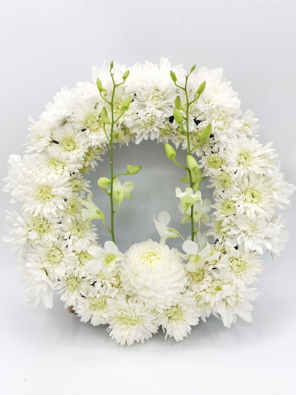 White Sympathy Wreath - Bloom Junction Florist