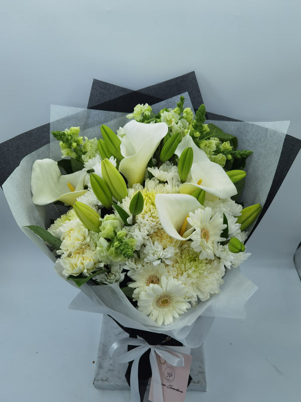 White Sympathy Bouquet